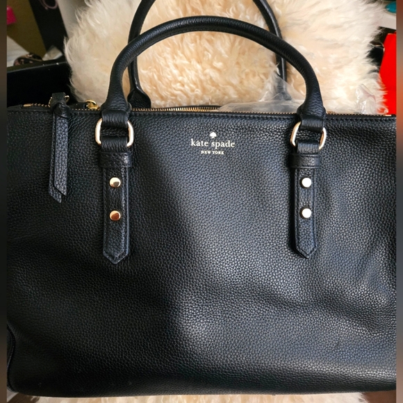 kate spade Handbags - EUC Kate Spade Black Leather Tote Bag Mulberry Street LEIGHANN